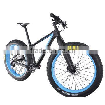 2016 Popular new blue painting carbon fat bike complete fatbike carbon bikes 26x4.0 Tire Shima XT M8000 groupset