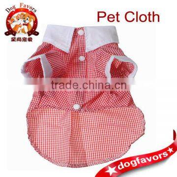 Trade Assurance China Wholesale, Pet Dog Cat Clothes, White Cuff Collar Plaid Costume