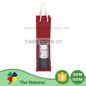 Top Sale Custom Printing Logo Packing Jute Wine Bottle Bag