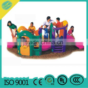 combined children plastic slide with playhouse, baby plastic slide