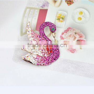 Latest Fashion Women Swan Shape Crystal Rhinestone Brooch photo-3