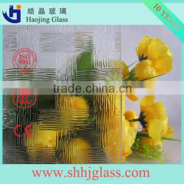 Shahe Haojing 3-6mm clear karatachi chinchilla amber beehive patterned glass figured glass rolled glass