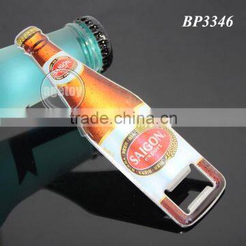 Promotion Vietnam Saigon Souvenirs Bottle Shaped Printing Stainless Steel Metal Custom Beer Shape Opener