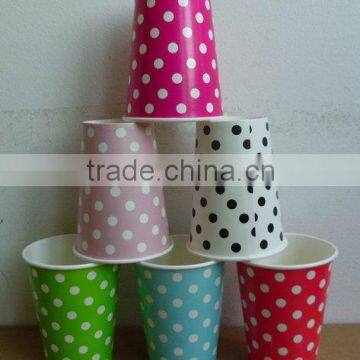 Polka dot paper party cup