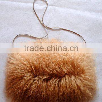 YR140 Hot Sale Winter Tibet Lamb Fur Hand Muff/Real Mongolia Fur Hand Warmer