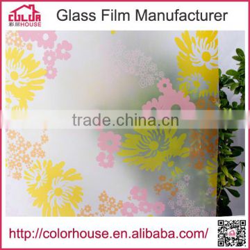 Stained adhesive glass decorative film of glass door