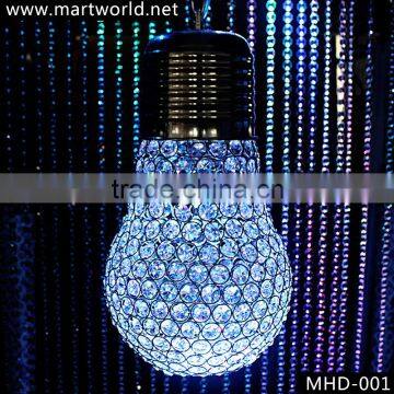 crystal hanging lamp bulb for wedding decoration crystal led RGB chandelier lighting for wedding decoration (MHD-001)