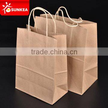 Flat Bottom Kraft Paper Grocery Bag With Handle photo-3