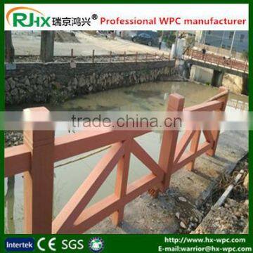 Outdoor wood-plastic composite fencing and railing with extruded technic