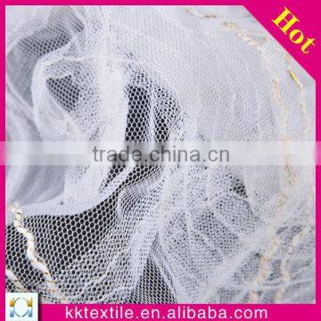 Swiss voile lace with ribbon work embroidery designs for wedding lace