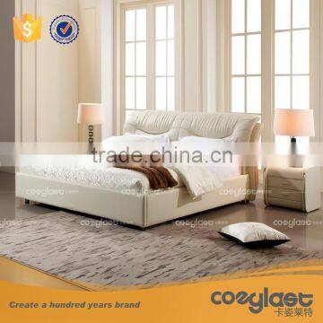 Stylish white leather bed