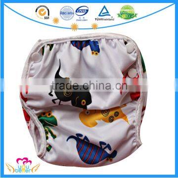 New Print Baby Swimming Poll Diaper Side Snap Reusable Swim Nappy Pants