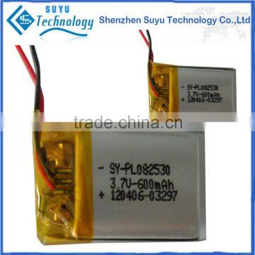 Smallest 3.7v battery 600mah li-ion battery li polymer battery 3.7v