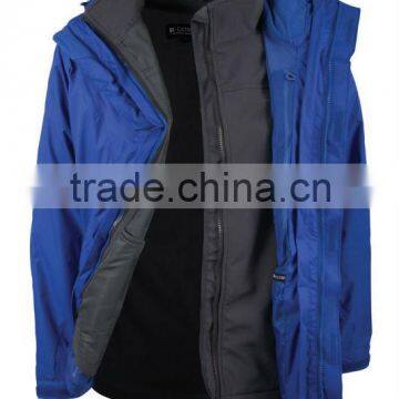 Blue winter 3 in 1 parka for men