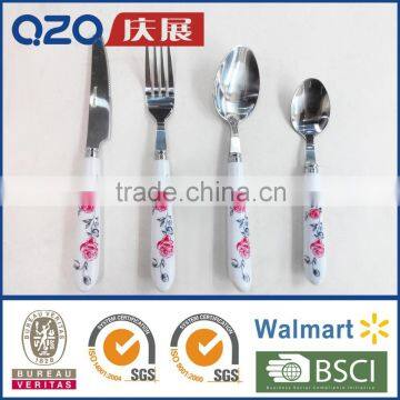Ceramic Handle Flatware Set Flatware With Porcelain Handle T060