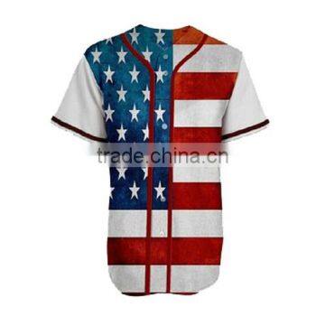 Custom american flag button up baseball shirt baseball tshirt