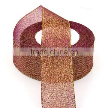 Wholesale Polyester Gold/Silver /pink Metallic Foil Ribbon photo-2