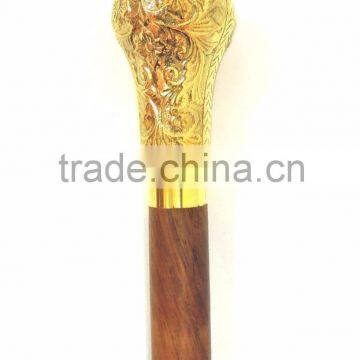 Antique Brass Rose Wood Walking Stick/Golden Carving Head Walking Stick/Beautiful Design Walking Stick Wk1126 photo-3