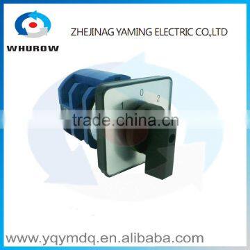 LW26-63/2High quality dc voltage manual electrical momentary changeover rotary cam switch 63A two poles(phase) sliver contacts