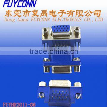 High Density PCB Straight 15 Pin Female D-SUB VGA Connector Lock With Hex Nuts (5.08)