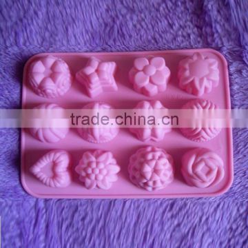 eco-friendly feature cake tools 12 holes silicone cake flowers mold