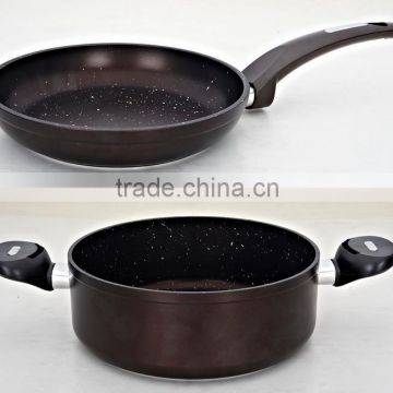 HQ Forged aluminum marble coating non-stick German style cookware set