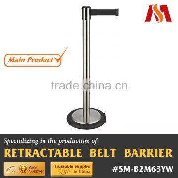 Stainless Steel Materila Polish Finish Promotional Crowd Control Queueing Management Airport Retractable Belt Post