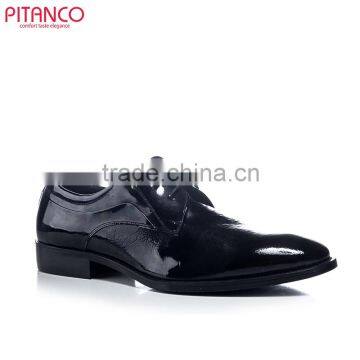 Patent laether lace-up dress shoes for men