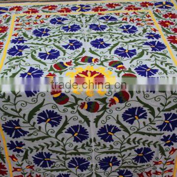 Uzbekistan Art Suzani Cotton Embroidered Bed Cover Soma Design/Custom Design/Drop Shipping