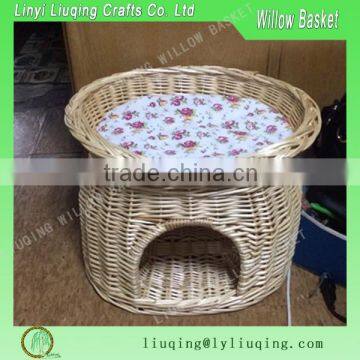 Handmade weaving natural wicker rattan dog beds/Canopy snuggle beds for dogs