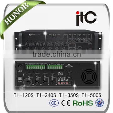 ITC TI-120S Series 500W 5 Mic Input and 2 Line Input PA System 5 Zone Mixer Amplifier