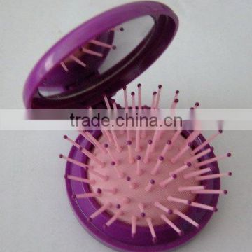 plastic compact mirror with brush