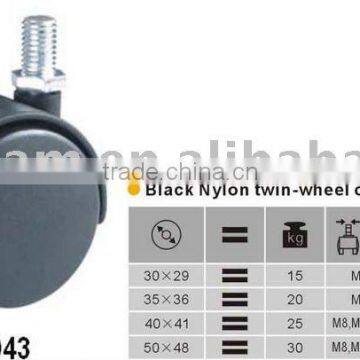 twin-wheel furniture castor plain bearing