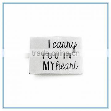 I Carry You in My Heart Tag Stainless Steel