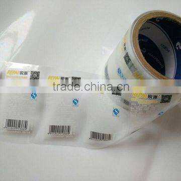 waterproof printing self adhesive transparent PET label