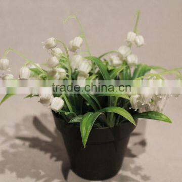 Cheap Potted Artificial Plastic Flower Tiny White Flowers for Sale