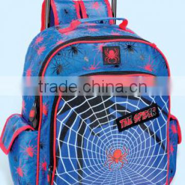 2015 new fashion spiderman trolley backpack,shcool trolley backpack