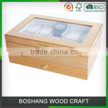 BOSHANG Wooden 10 Watch Box With Drawer photo-2