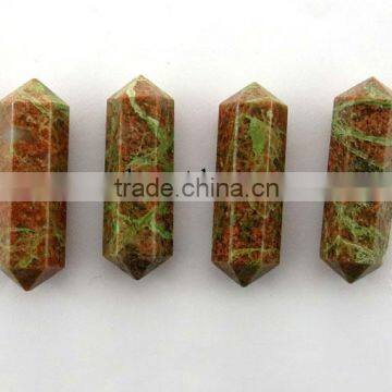 Unakite Double Terminated Pencil vogel wands Khambhat Gujarat India