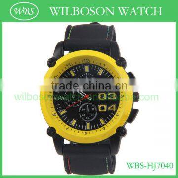 Japan battery big silicone black men watch