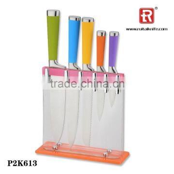 Kitchen knife set with acrylic block set