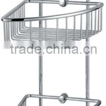 2013 Hot Sale bathroom double corner brass basket 605