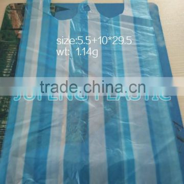 high quanlity pe material plastic bags t-shirt strip bags