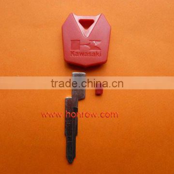 High quality Kawasaki key shell Motorcycle transponder key bank with left blade (Red color),car key shell,blank car key