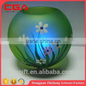 Flower design glass candle holder for home decoration,gifts wholesale