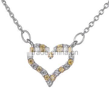 Mother's day gift valentine's day gift 925 sterling silver heart zircon necklaces