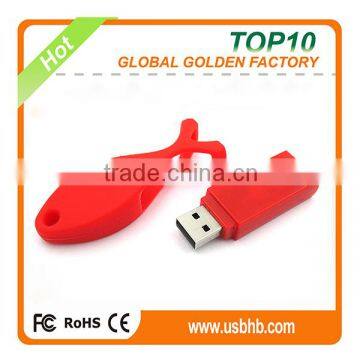fish shape silicon usb flash drive with logo printing