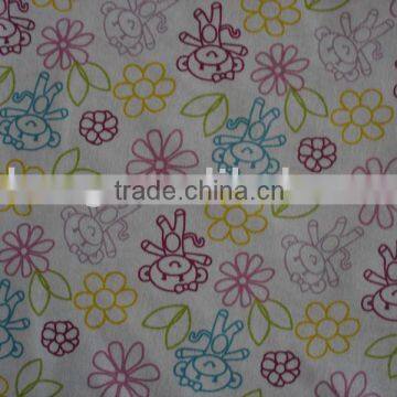 flower printed cotton flannel