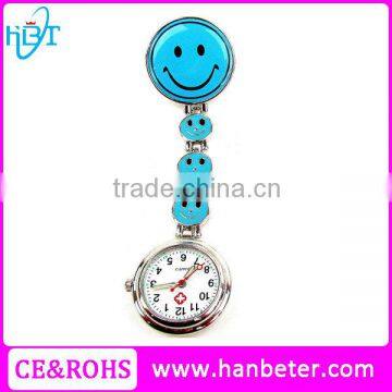 Smile face nurse watch for hot nurse clip pin popular cute watches