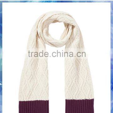 cotton/acrylic cable pattern knitting scarf,chunky knit scarf,fashion knitting scarf patterns